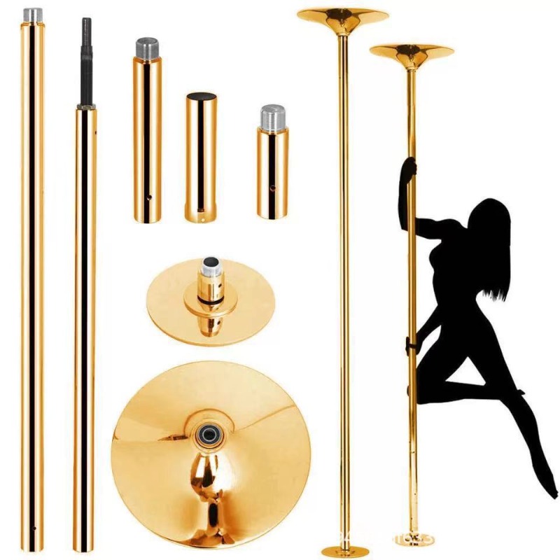Home Gym Gold - Barra de Baile Dorada Portátil Giratoria