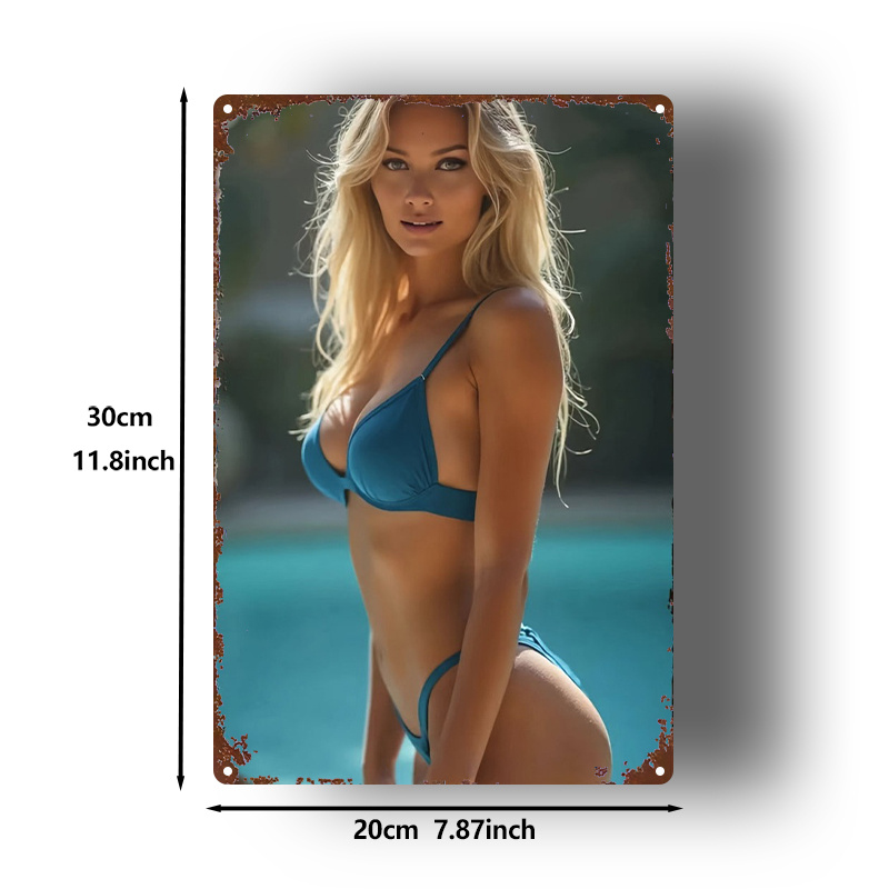 Letrero de metal de bikini dor - Home Gym Gold reseña y precio
