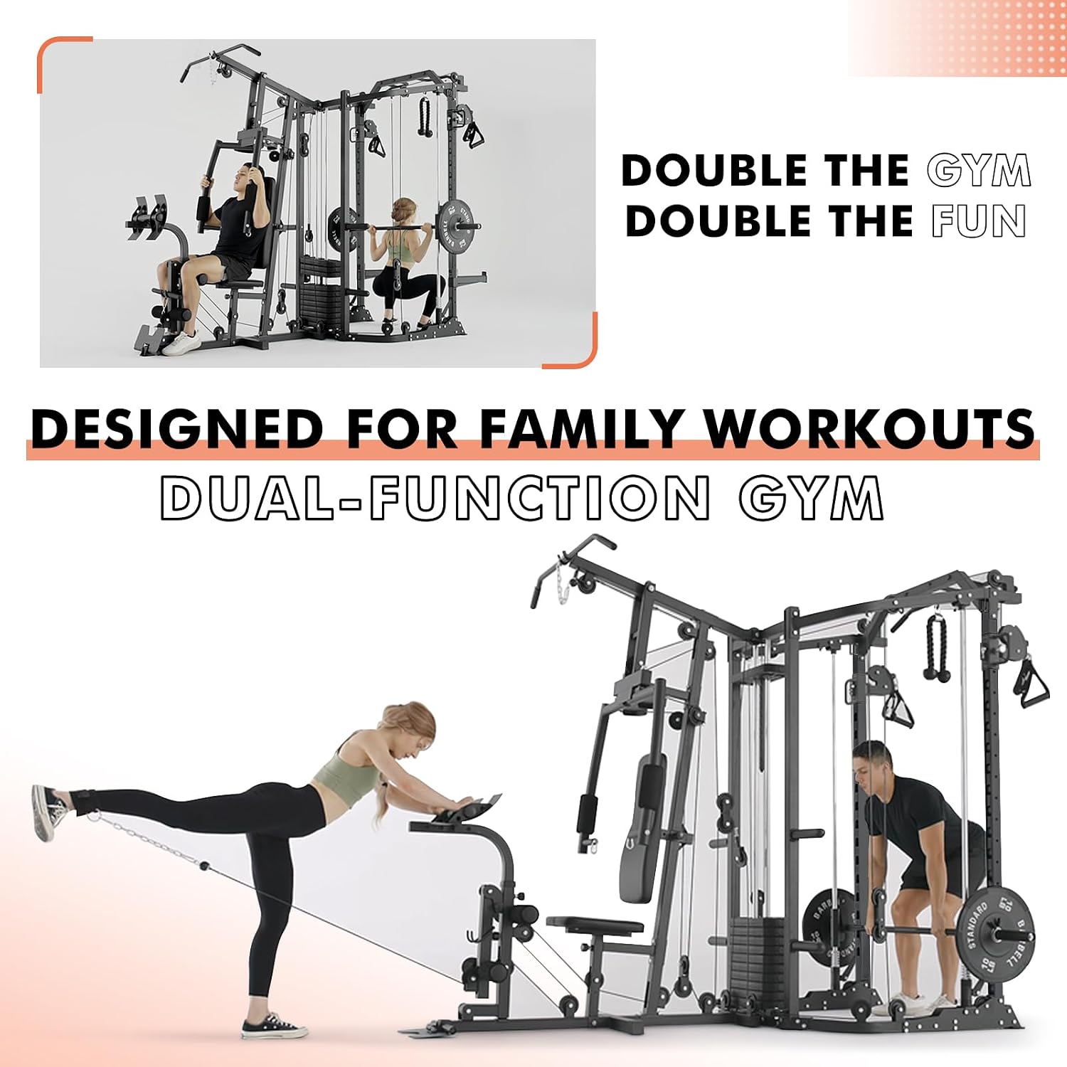 Máquina SmithΔ de Doble Estaci - Home Gym Cable Machine With Weight Stack reseña y precio