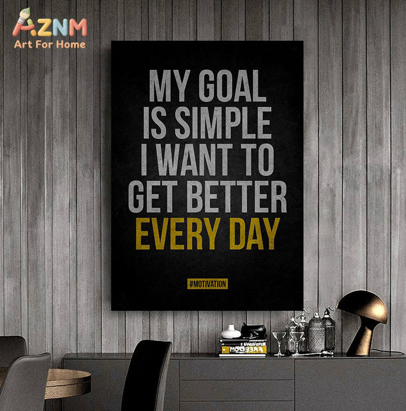 AZNM - Lienzo decorativo con c - Home Gym Gold reseña y precio