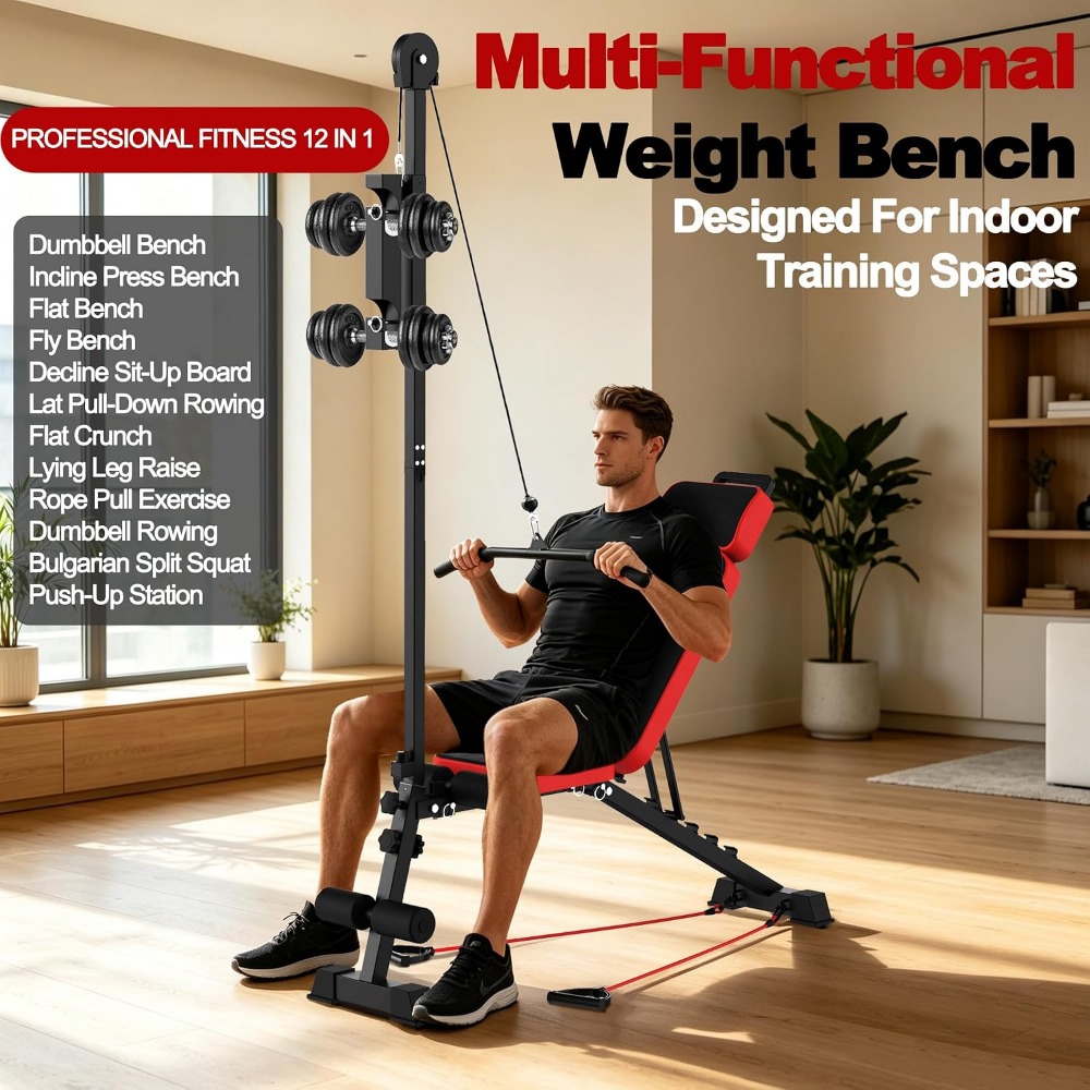 Banco de Pesas Multifuncional  - Home Gym Weight Bench reseña y precio