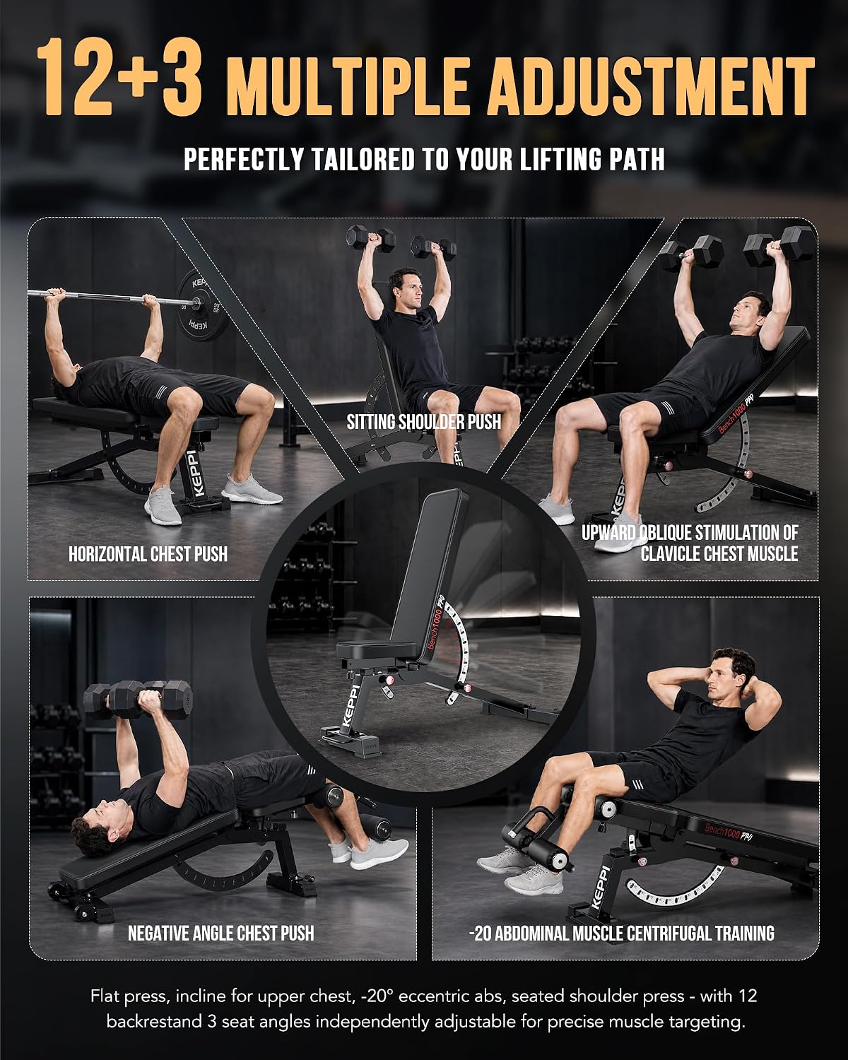 Banco de Pesas Ajustable de 12 - Home Gym Weight Bench reseña y precio